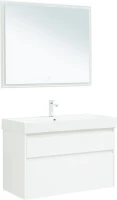 Мебель для ванной комнаты Aquanet Nova Lite 100 белая глянцевая, 2 ящика
