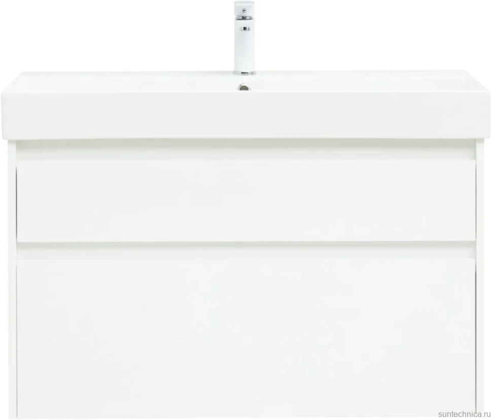 Мебель для ванной комнаты Aquanet Nova Lite 100 белая глянцевая, 2 ящика