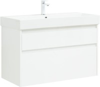 Мебель для ванной комнаты Aquanet Nova Lite 100 белая глянцевая, 2 ящика