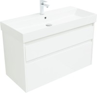 Мебель для ванной комнаты Aquanet Nova Lite 100 белая глянцевая, 2 ящика