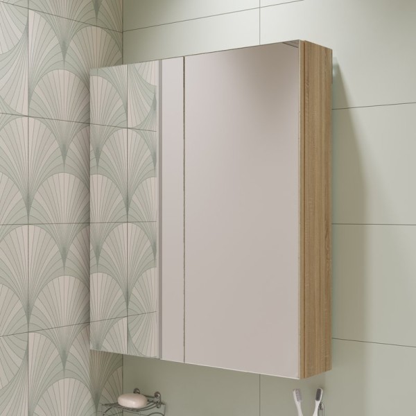 Зеркало-шкаф DIWO Архангельск 60 см универсальное, дуб сонома