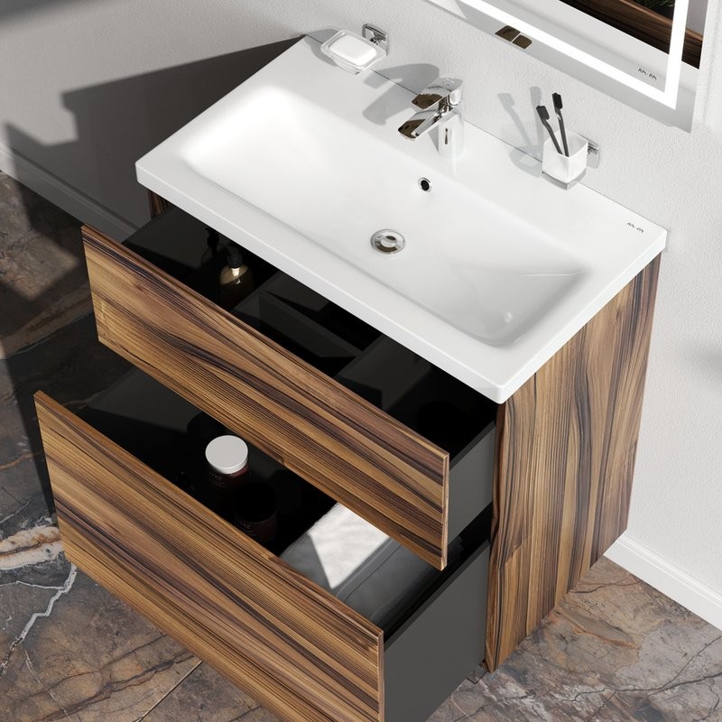 Тумба с раковиной AM.PM Gem 75 напольная, орех