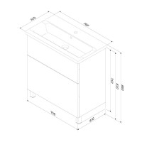 Тумба с раковиной AM.PM Gem 75 напольная, орех