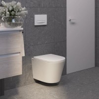 Комплект Унитаз подвесной Berges Vita Rimless безободковый, с микролифтом + Инсталляция Atom Line с кнопкой смыва белая