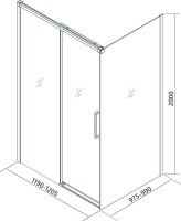 Душевой уголок Veconi Premium Trento PTC-SP-40GR 120x100, профиль брашированный графит, стекло прозрачное