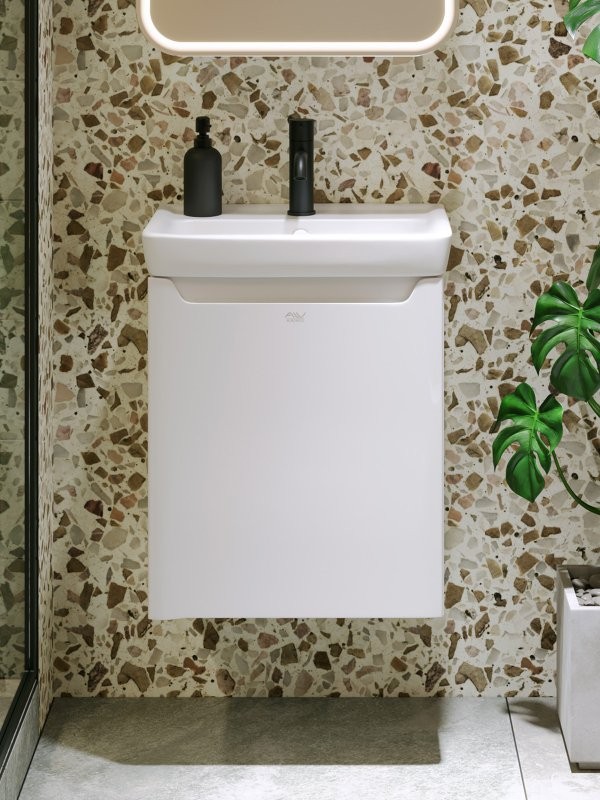 Тумба с раковиной Alavann Lana 50 подвесная, белая