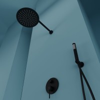 Душевой комплект Sancos Select SC3003MB черный матовый, С ВНУТРЕННЕЙ ЧАСТЬЮ