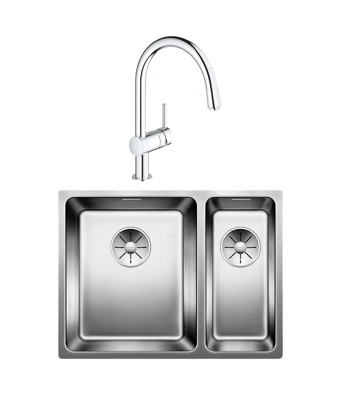 Комплект Мойка Blanco Andano 340/180-U L + Смеситель Grohe Minta 3291800E хром