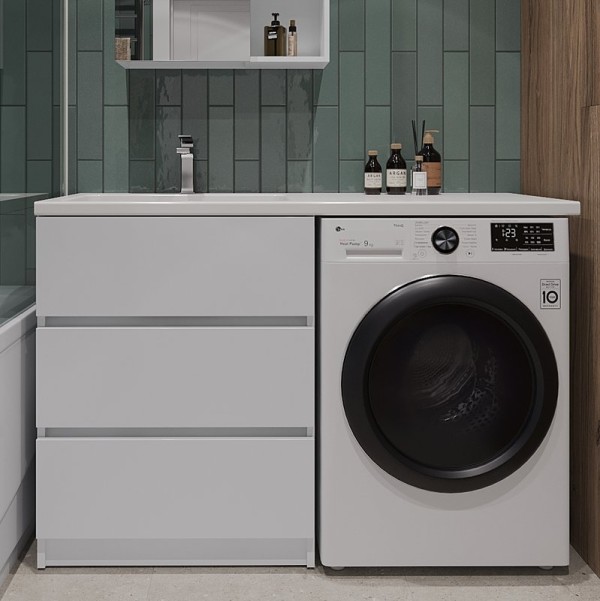 Тумба под раковину Orange Sistema 70 L белый глянец, под стиральную машину