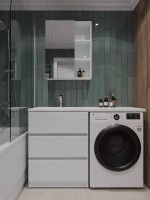 Тумба под раковину Orange Sistema 70 L белый глянец, под стиральную машину
