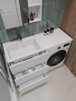 Тумба под раковину Orange Sistema 70 L белый глянец, под стиральную машину