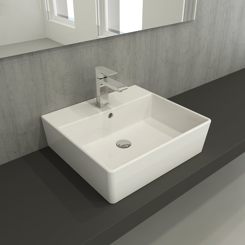 Накладная раковина Berges Ego 50x45, глянцевая белая