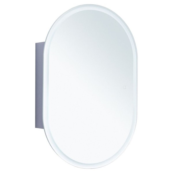 Шкаф с зеркалом в ванную с подсветкой Aquanet Монте 60 белый, с LED подсветкой