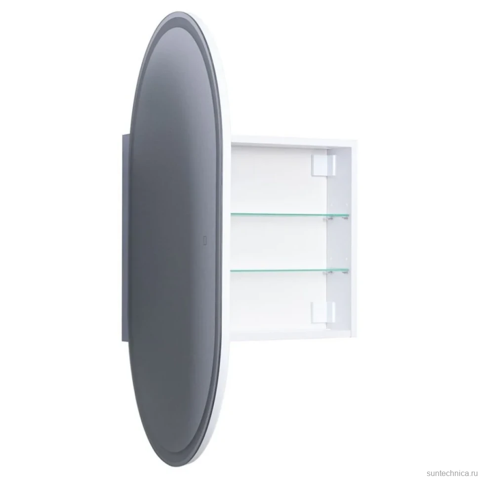 Шкаф с зеркалом в ванную с подсветкой Aquanet Монте 60 белый, с LED подсветкой