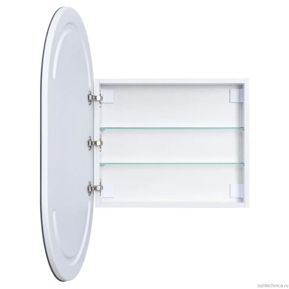 Шкаф с зеркалом в ванную с подсветкой Aquanet Монте 60 белый, с LED подсветкой