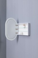 Шкаф с зеркалом в ванную с подсветкой Aquanet Монте 60 белый, с LED подсветкой