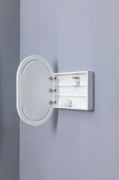 Шкаф с зеркалом в ванную с подсветкой Aquanet Монте 60 белый, с LED подсветкой Шкаф с зеркалом в ванную с подсветкой Aquanet Монте 60 белый, с LED подсветкой