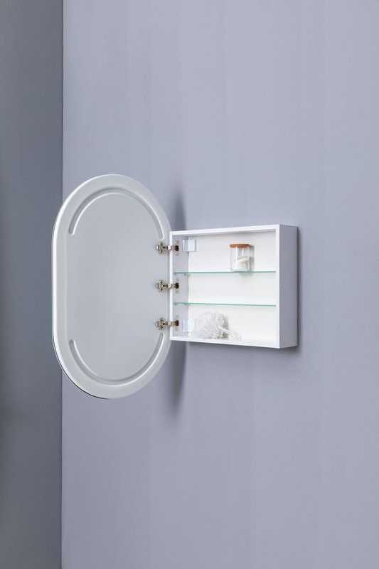 Шкаф с зеркалом в ванную с подсветкой Aquanet Монте 60 белый, с LED подсветкой