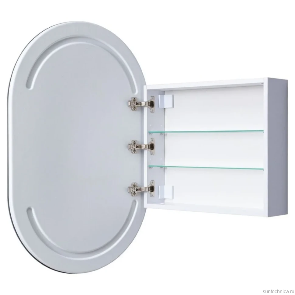 Шкаф с зеркалом в ванную с подсветкой Aquanet Монте 60 белый, с LED подсветкой