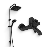 Душевой комплект Смеситель Orange Karl M05-100b + Стойка Aristo OW04b