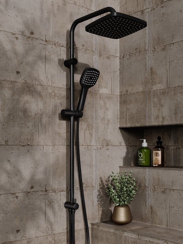 Душевой комплект Смеситель Orange Karl M05-100b + Стойка Aristo OW04b