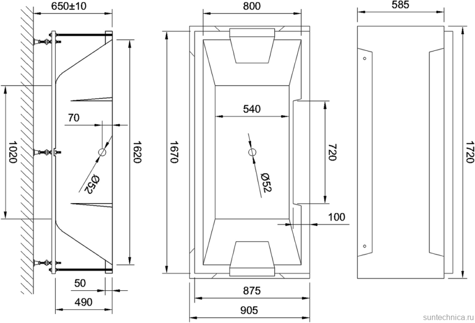 Акриловая ванна Royal Bath Triumph RB 665101 165x90 см, встраиваемая, белая, с каркасом