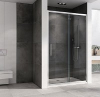 Душевая дверь в нишу Abber Schwarzer Diamant AG30130H 130 см, профиль хром, стекло прозрачное
