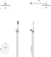 Душевой комплект beWash BV5ITSS227 С ВНУТРЕННЕЙ ЧАСТЬЮ, никель