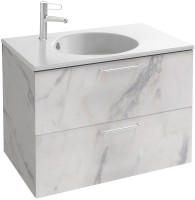 Мебель для ванной комнаты Jacob Delafon Odeon Rive Gauche 80 белый мрамор, 2 ящика, ручки хром