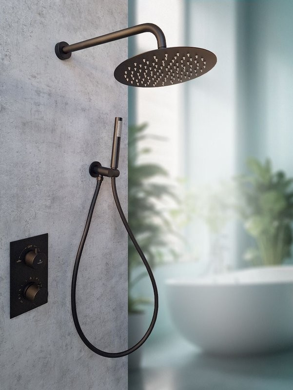 Душевой комплект AltroBagno Unione AltroBagnoUnione040408MB С ВНУТРЕННЕЙ ЧАСТЬЮ, матовый черный