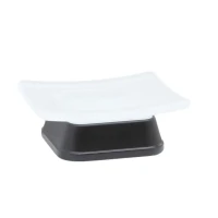 Мыльница Wasserkraft Amper K-5429black стеклянная, черная, белая