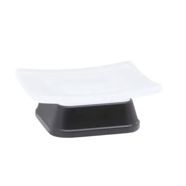 Мыльница Wasserkraft Amper K-5429black стеклянная, черная, белая