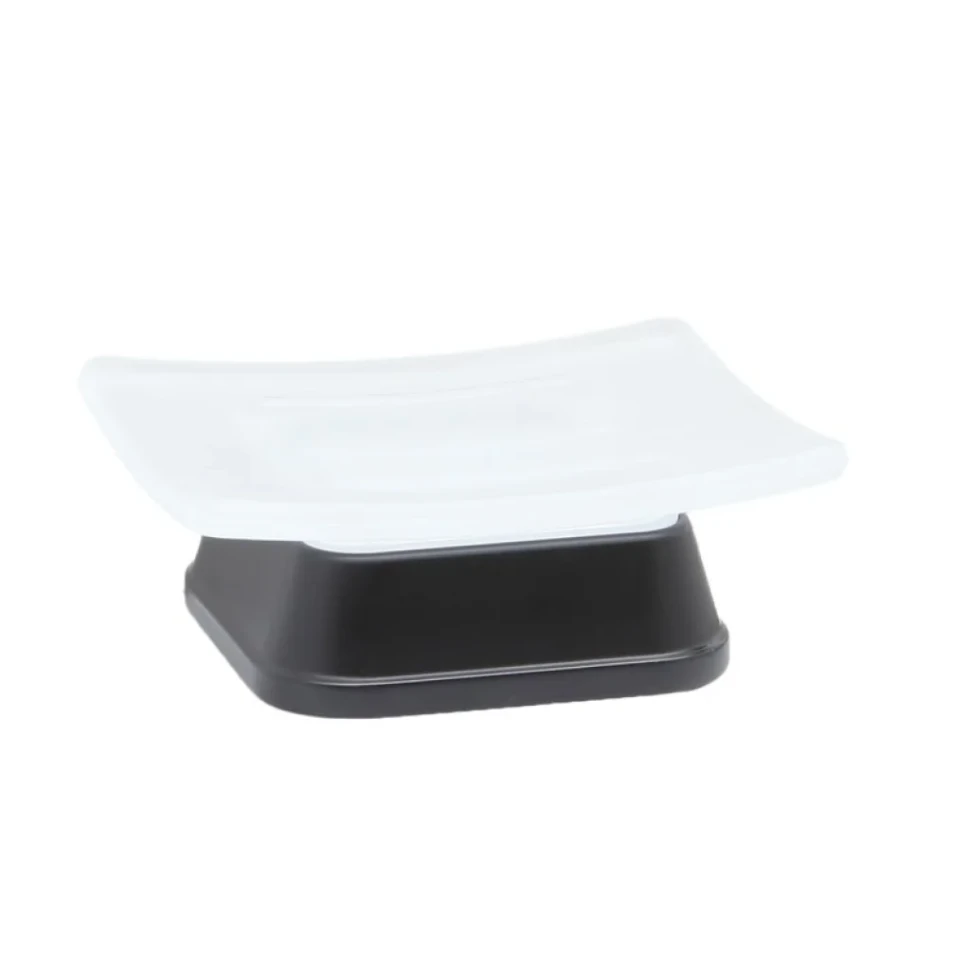 Мыльница Wasserkraft Amper K-5429black стеклянная, черная, белая