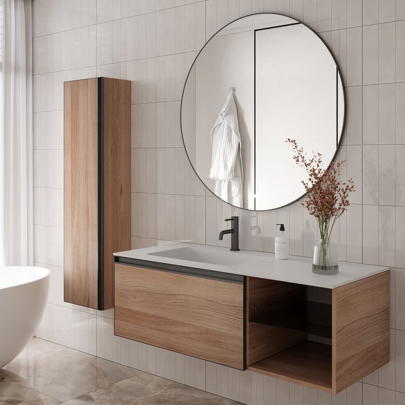 Тумба под раковину без столешницы Armadi Art Quatro 6 120 willow, профиль anthracite