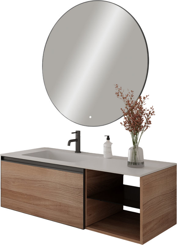 Тумба под раковину без столешницы Armadi Art Quatro 6 120 willow, профиль anthracite