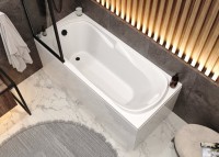 Акриловая ванна Vagnerplast Minerva 170x70 см, пристенная, ультрабелая, с каркасом