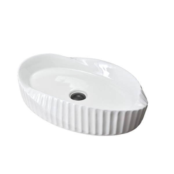 Накладная раковина GID Creativo 888s 60 глянцевая белая, овальная, фаянс