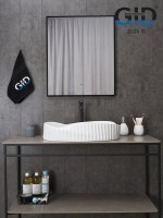 Накладная раковина GID Creativo 888s 60 глянцевая белая, овальная, фаянс