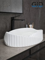 Накладная раковина GID Creativo 888s 60 глянцевая белая, овальная, фаянс