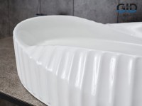 Накладная раковина GID Creativo 888s 60 глянцевая белая, овальная, фаянс
