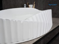 Накладная раковина GID Creativo 888s 60 глянцевая белая, овальная, фаянс