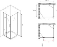 Душевой уголок Abber Zart AG08110-S81 110х80, профиль хром, стекло прозрачное