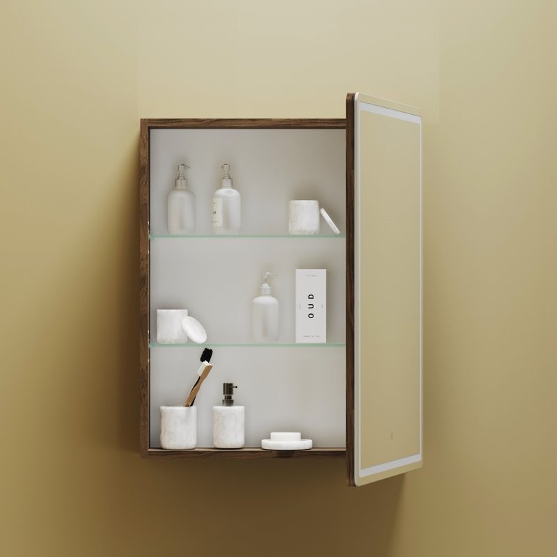 Зеркало-шкаф Sancos Mirror 60, с подсветкой, дуб чарльстон