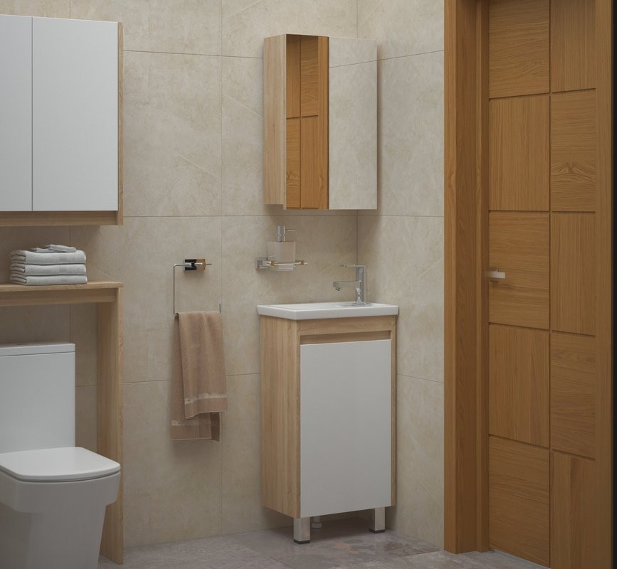 Тумба под раковину без столешницы Corozo Остин 45 напольная, сонома