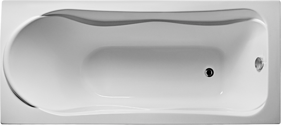Акриловая ванна EUROLUX Akra 170x75 см, пристенная, белая, с каркасом, 170х75, с каркасом