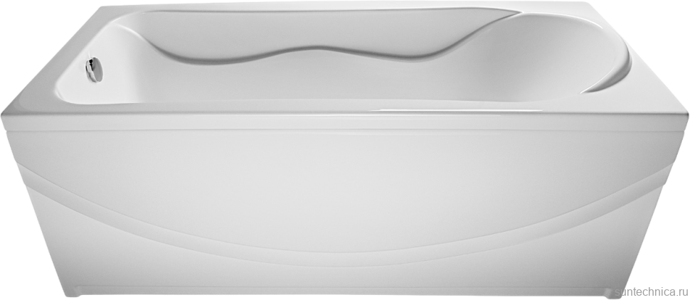 Акриловая ванна EUROLUX Akra 170x75 см, пристенная, белая, с каркасом, 170х75, с каркасом