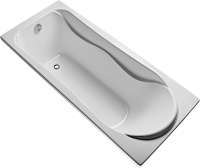Акриловая ванна EUROLUX Akra 170x75 см, пристенная, белая, с каркасом, 170х75, с каркасом