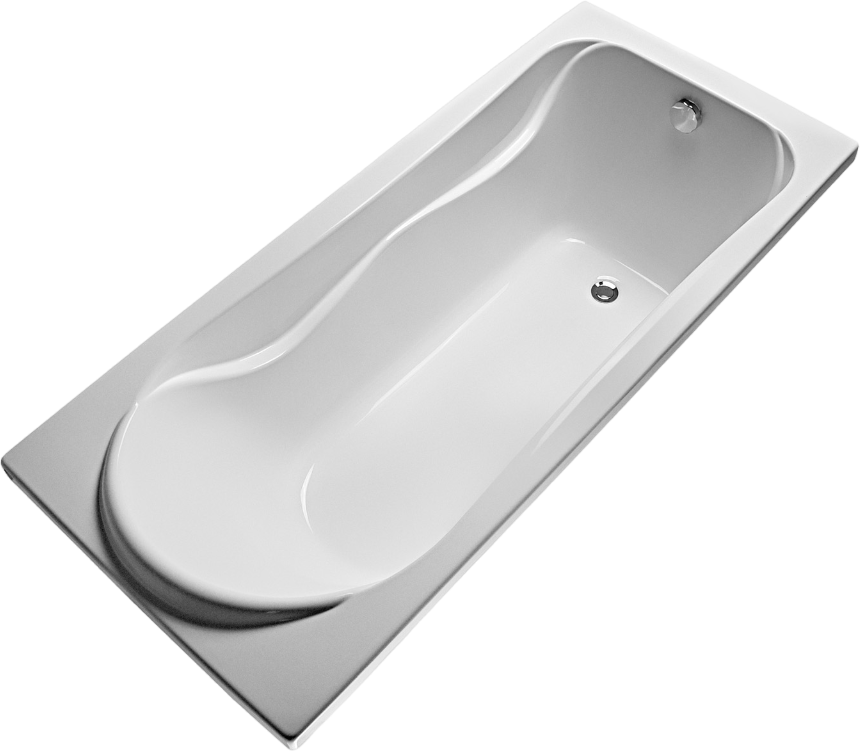 Акриловая ванна EUROLUX Akra 170x75 см, пристенная, белая, с каркасом, 170х75, с каркасом
