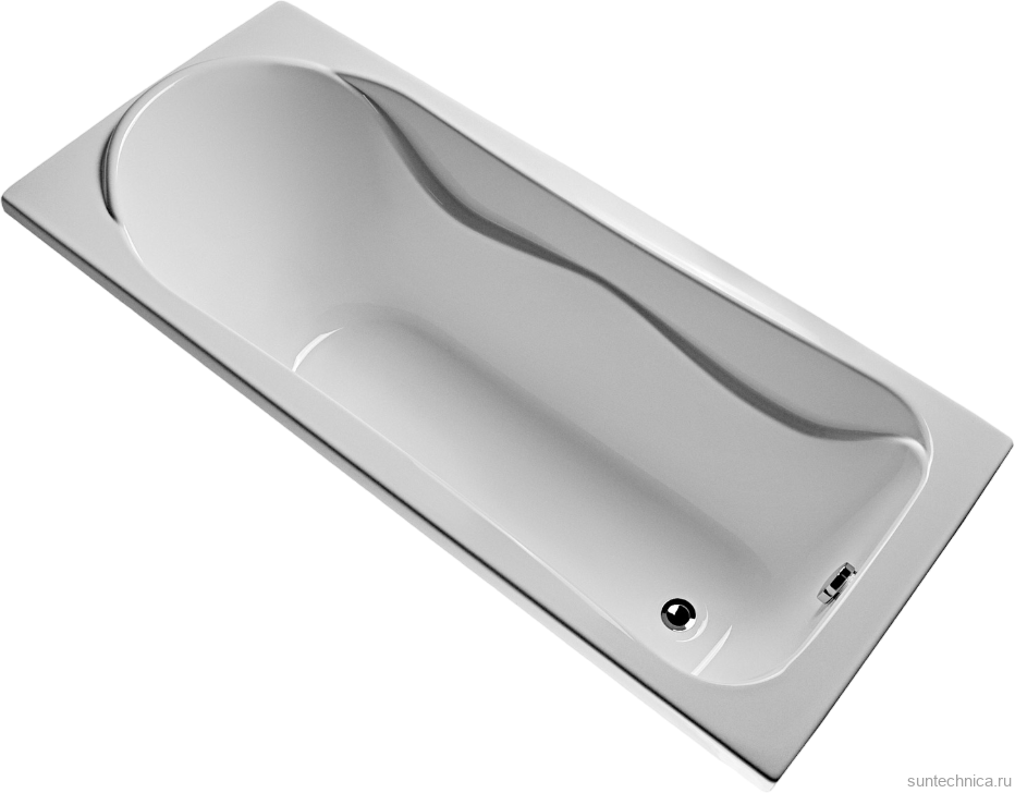 Акриловая ванна EUROLUX Akra 170x75 см, пристенная, белая, с каркасом, 170х75, с каркасом