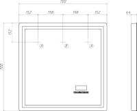 Зеркало Vigo Geometry Media 046 70 с подсветкой, с антизапотевателем